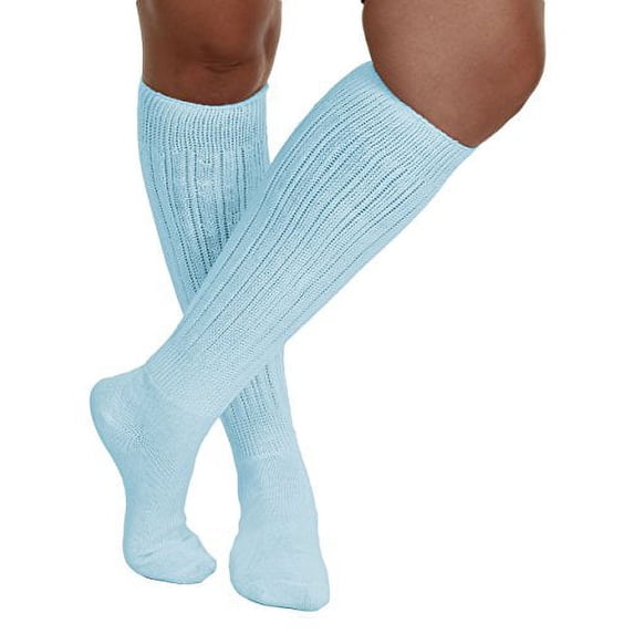 Cotton Extra Heavy Super Slouch Socks 2 Pack - (9-11,Light Blue)