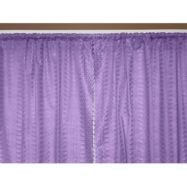 Cotton Eyelet Window Curtains Scalloped Sides (2 Piece Set) 42" Wide Panels Lavender