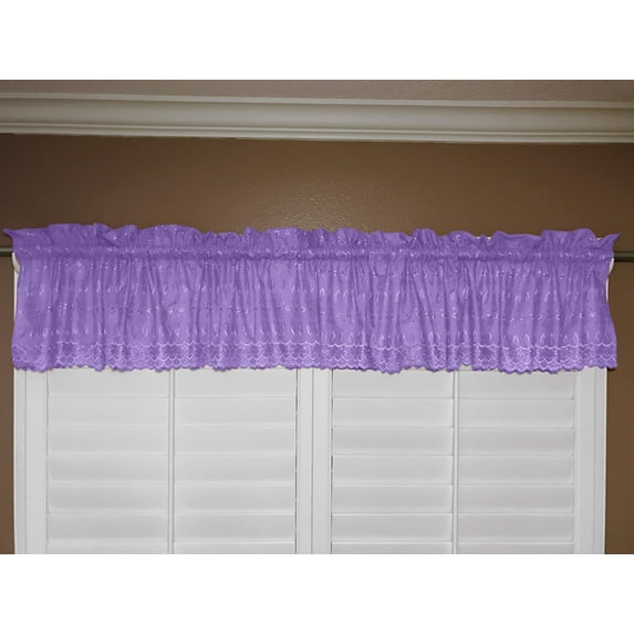 Cotton Eyelet Window Valance 58" Wide Lavender