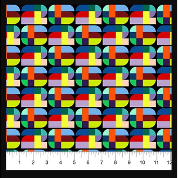 Cotton FIFA World Cup 2026 Large 26 Multi Colorful Block Numbers on Black Officially Licensed by Northcott Cotton Fabric Print by the Yard (FIFA103-99)