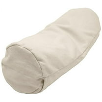 Cotton Fabric 4x12" Neck Roll Pillowcase - Soft Washable Organic Flannel Pillow Cover - Made in USA, Natural