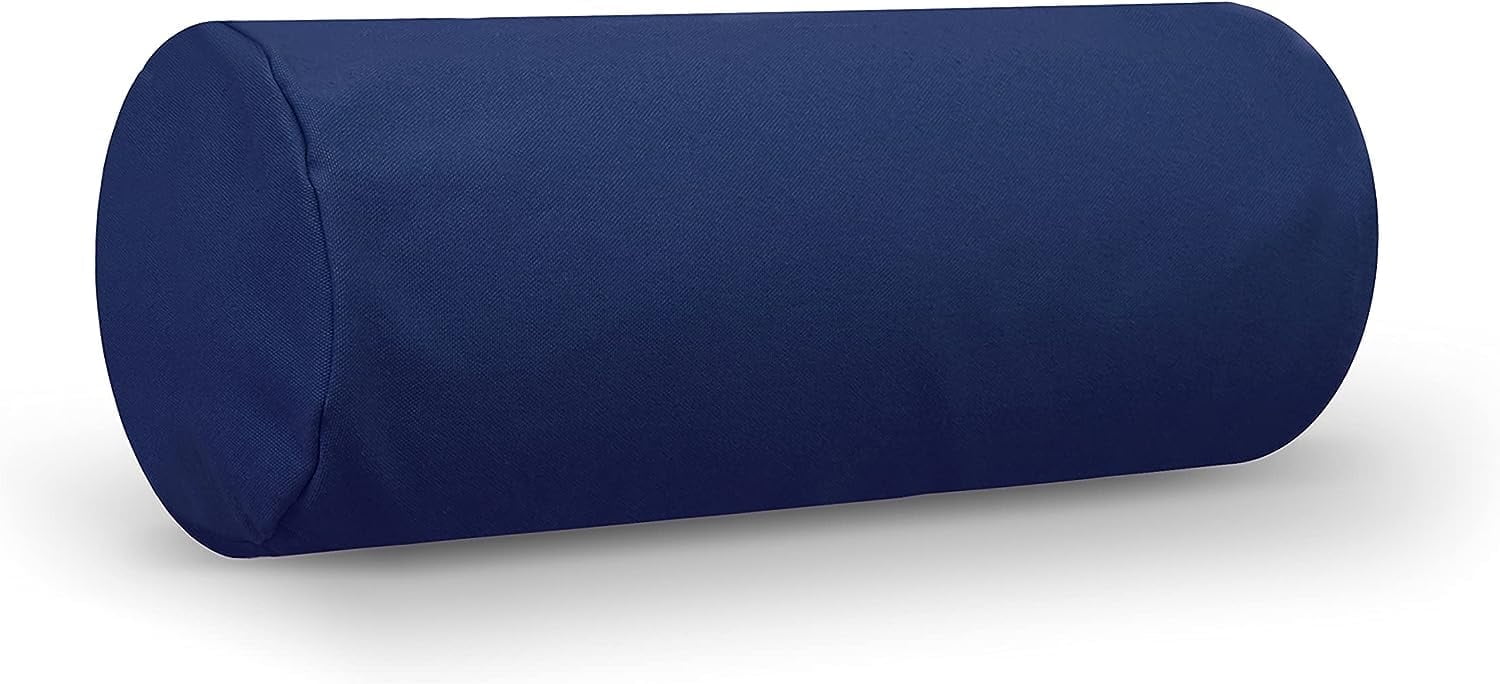 Cotton Fabric 6x16" Neck Roll Pillowcase - Soft Washable Pillow Cover - Made in USA, Navy