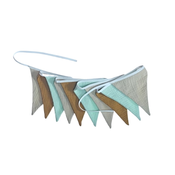 Cotton Fabric Pennant String Bunting Flags Triangular Banners Garlands for Nursery Baby Bedroom and Playroom Decoration