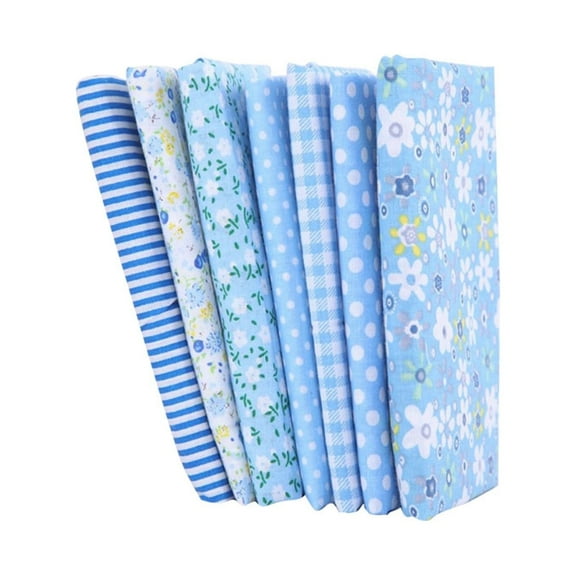 Cotton Fabric Precut Squares Bundle, Assorted Quilting Sewing Fabric Patches, DIY Craft Material for Patchwork, Quilting Projects, 7-Piece Set of High-Quality Material Squares