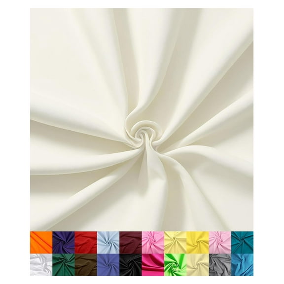 | Cotton Fabric for Sewing | Broadcloth Fabric | by The Yard | 60" Wide Roll | Lightweight, Breathable | Lining, Home Textile, Skirts, Tote Bags (, 3 Yard) Ivory