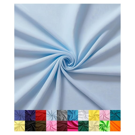 | Cotton Fabric for Sewing | Broadcloth Fabric | by The Yard | 60" Wide Roll | Lightweight, Breathable | Lining, Home Textile, Skirts, Tote Bags (Baby Blue, 10 Yard)
