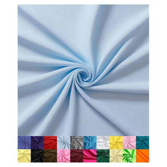 | Cotton Fabric for Sewing | Broadcloth Fabric | by The Yard | 60" Wide Roll | Lightweight, Breathable | Lining, Home Textile, Skirts, Tote Bags (Baby Blue, 10 Yard)