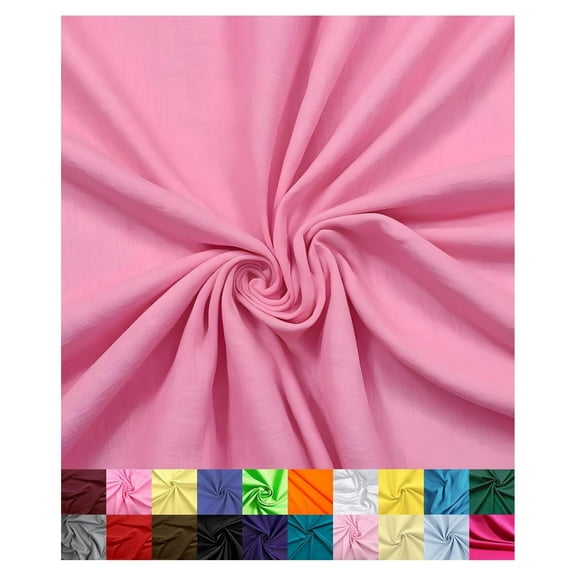| Cotton Fabric for Sewing | Broadcloth Fabric | by The Yard | 60" Wide Roll | Lightweight, Breathable | Lining, Home Textile, Skirts, Tote Bags (Bubble Pink, 4 Yard)