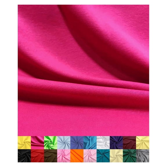 | Cotton Fabric for Sewing | Broadcloth Fabric | by The Yard | 60" Wide Roll | Lightweight, Breathable | Lining, Home Textile, Skirts, Tote Bags (Fuchsia, 4 Yard)