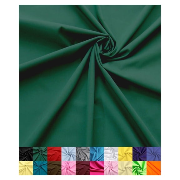 | Cotton Fabric for Sewing | Broadcloth Fabric | by The Yard | 60" Wide Roll | Lightweight, Breathable | Lining, Home Textile, Skirts, Tote Bags ( Green, 15 Yard) Hunter Green