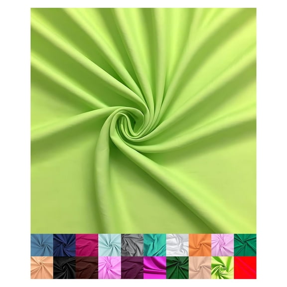 | Cotton Fabric for Sewing | Broadcloth Fabric | by The Yard | 60" Wide Roll | Lightweight, Breathable | Lining, Home Textile, Skirts, Tote Bags (Lime, 7 Yard)