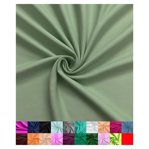 | Cotton Fabric for Sewing | Broadcloth Fabric | by The Yard | 60" Wide Roll | Lightweight, Breathable | Lining, Home Textile, Skirts, Tote Bags (Sage, 3 Yard)