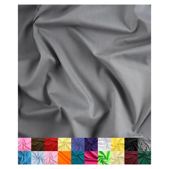 | Cotton Fabric for Sewing | Broadcloth Fabric | by The Yard | 60" Wide Roll | Lightweight, Breathable | Lining, Home Textile, Skirts, Tote Bags (Silver, 4 Yard)