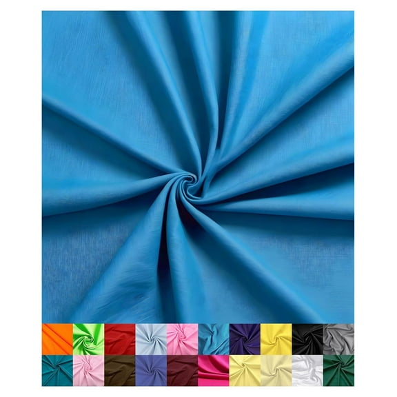 | Cotton Fabric for Sewing | Broadcloth Fabric | by The Yard | 60" Wide Roll | Lightweight, Breathable | Lining, Home Textile, Skirts, Tote Bags (Turquoise, 7 Yard)