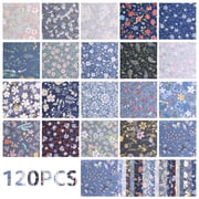 Cotton Fabric Squares 120 Pcs 5x5 Inch Precut Quilt Squares Charm Pack Assorted Floral Patterns for Sewing DIY Quilting Patchwork Beginners