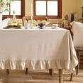 thumbnail image 1 of Cotton Fabric Table Cloth Washable White Tablecloth for Wedding Party Dining Banquet Decoration Luxurious Table Cover Picnic Mat, 1 of 9