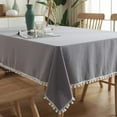 thumbnail image 1 of Cotton Fabric Tablecloth Tassels Stitching Washable Table Cloth for Wedding Party Dining Banquet Decoratio Christmas Table Cover, 1 of 9
