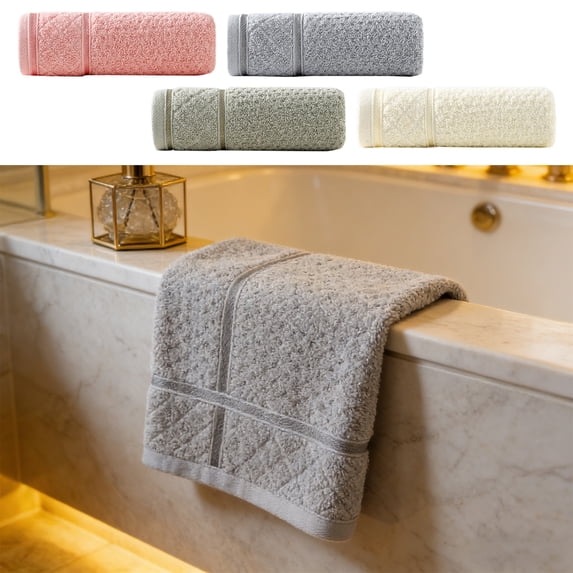 Cotton Face Towel 28.7x13 Inch Thick Soft Highly Absorbent Hand Towel for Bathroom Shower Spa Daily by PALIFEUR