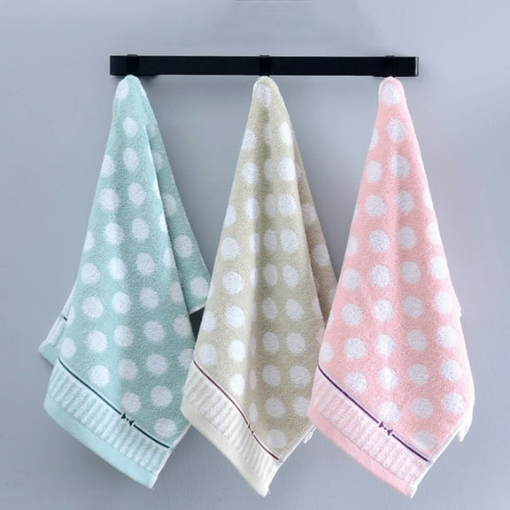 Cotton Face Towel Large | Soft Thickened Weave | Highly Absorbent & Durable | Quick Dry Washcloth | 75x35cm | Green Khaki Pink | Home Spa Gym Travel | 1 Piece | 105g