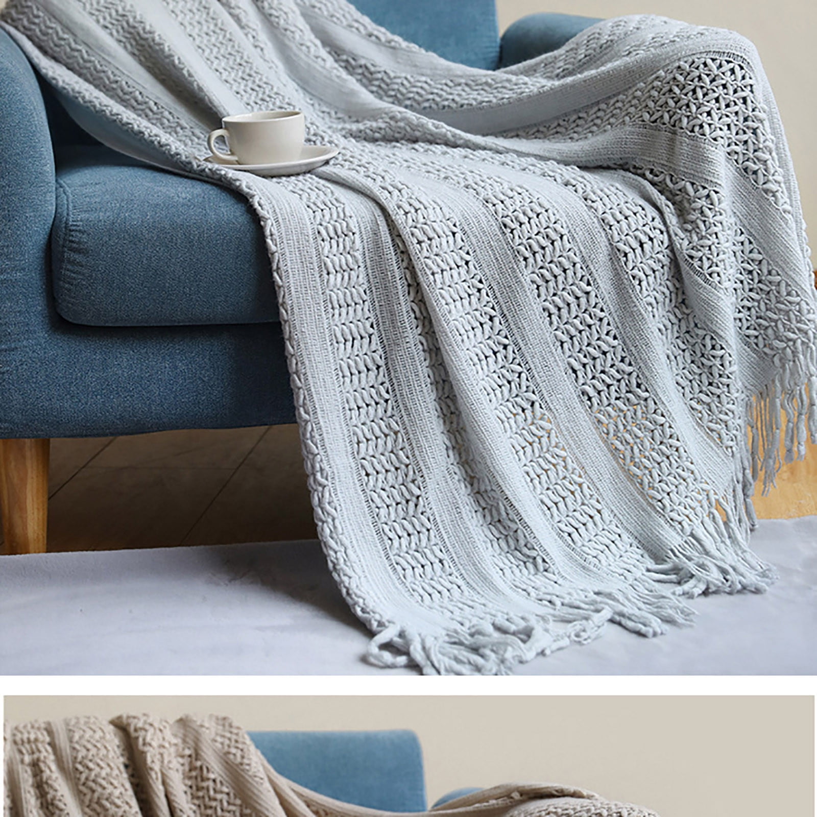 Cotton Fall Blanket Usloyux Deals,Sofa Cover Blanket, Solid Color