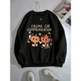 thumbnail image 1 of Cotton Falling For Communication Graphic Sweatshirt Autumn Top Round-neck long-sleeved Black S-3XL, 1 of 6