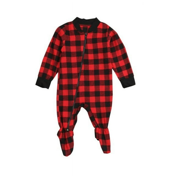 Cotton Family Matching Christmas Pajamas Set Men Women Kids Baby Tracksuit Nightwear Red Plaid Black Solid Tops Pants Casual