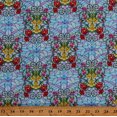 thumbnail image 1 of Cotton Fancy Glass Stained Glass Cathedral Windows Painted Art Glass Designs Multicolor Cotton Fabric Print by the Yard (B-2921-70), 1 of 1