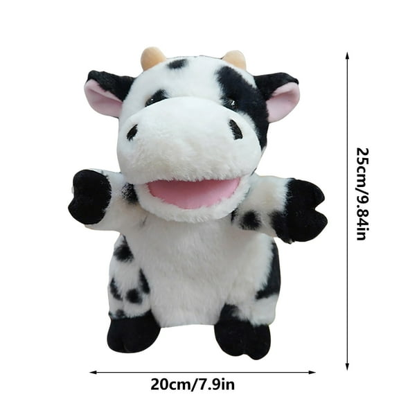 Cotton Farm Animal Calf Hand Puppet With Movable Mouth For Storytelling Role Play Kids