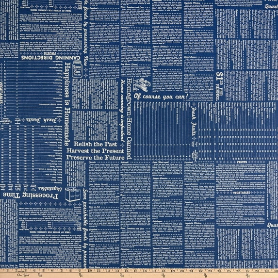 Cotton Farm Girl Vintage Canning Denim, Quilting Fabric by the Yard (c7871-denim)