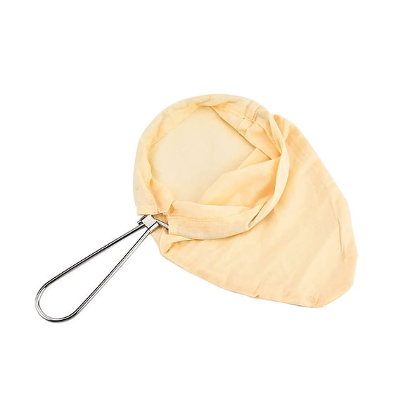 Cotton Filter Strainer Bag with Stainless Steel Frame for Beverage Preparation Easy No Zipper