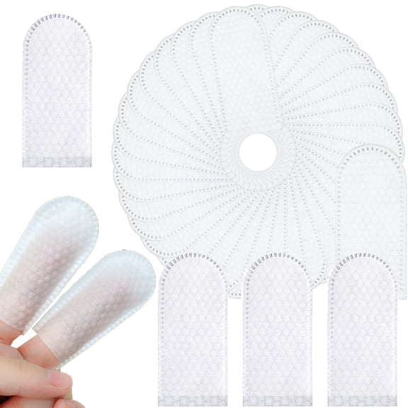 Cotton Finger Covers Protection, 100 Pcs Disposable Fingers Sleeves, Breathable, Sweat Resistant Thumb Protector for Work, Nails Cleaning(White)