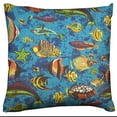 thumbnail image 1 of Cotton Fish Aquarium Animal Print Decorative Throw Pillow/Sham Cushion Cover, 1 of 4