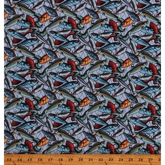 fabric with fish hooks Fly Fishing Hook Linen Towel | Embroidered made of 62% Cotton Spoonflower Fabric Gray Trout Bass