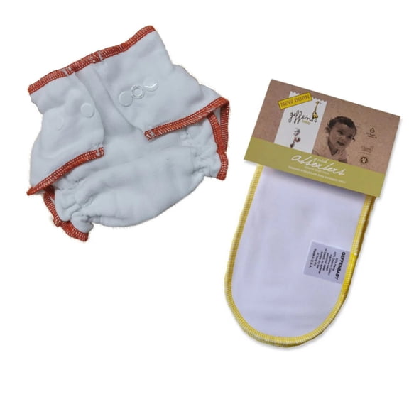 Cotton Fitted Cloth Diaper with Snaps Bundle| Includes fitted and 1 Insert