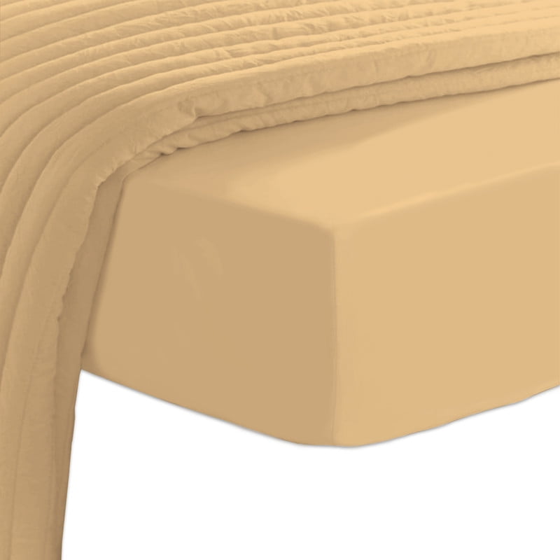 Cotton Fitted Sheet Full Tan, 1Pc 400 Thread Count 100 Long Staple