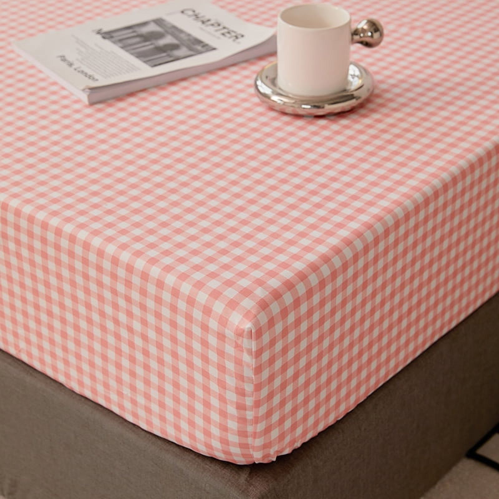 Cotton Fitted Sheet with Elastic Bands Non Slip Adjustable Mattress