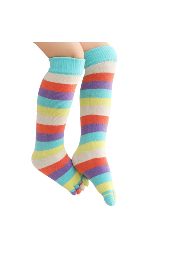 Cotton Five Toe Long Tube Socks Breathable Split Toe Design Elastic Socks For Boys Girls Spring Autumn