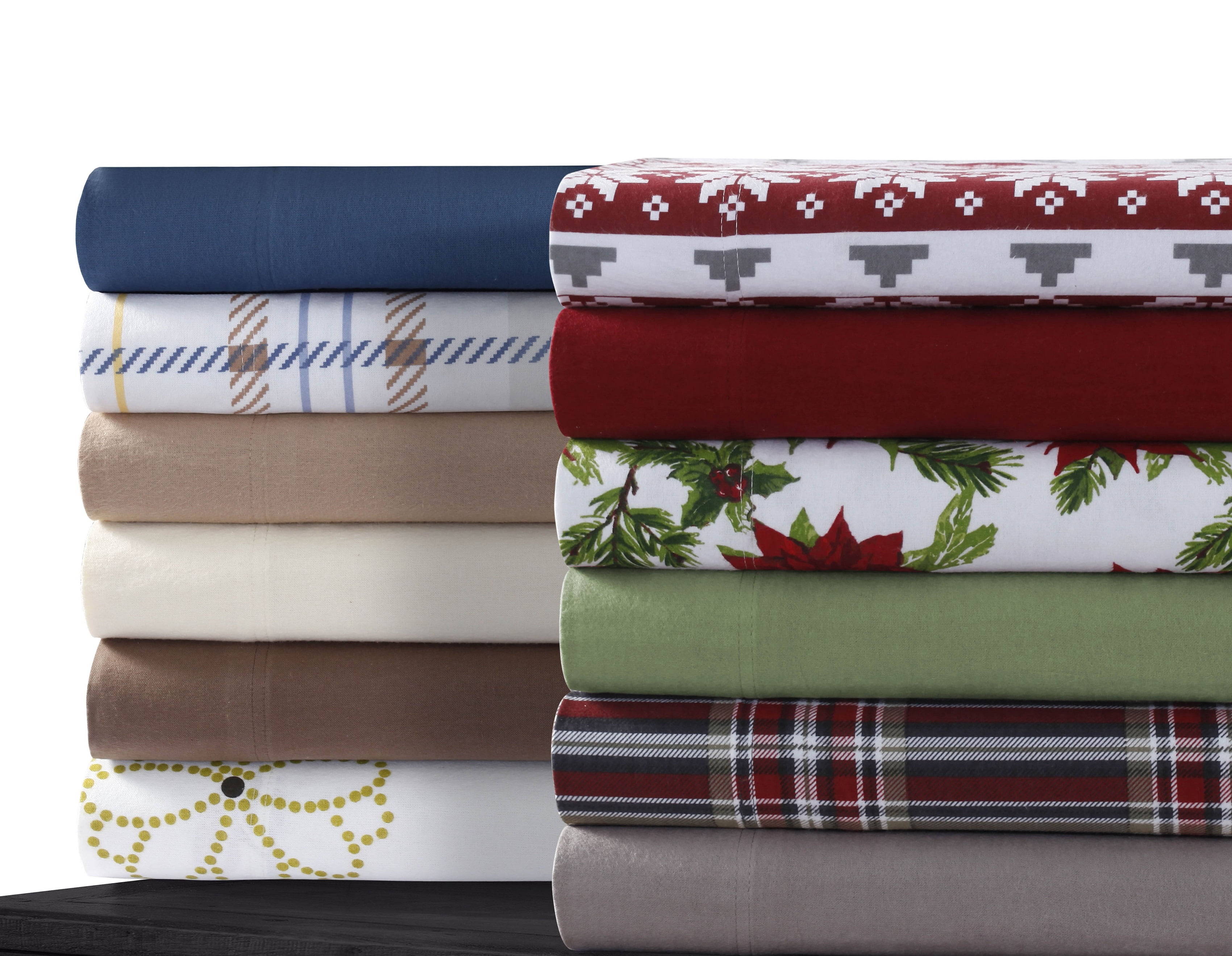 Cotton Flannel Extra Deep Pocket Sheet Set with Oversize Flat Sheet