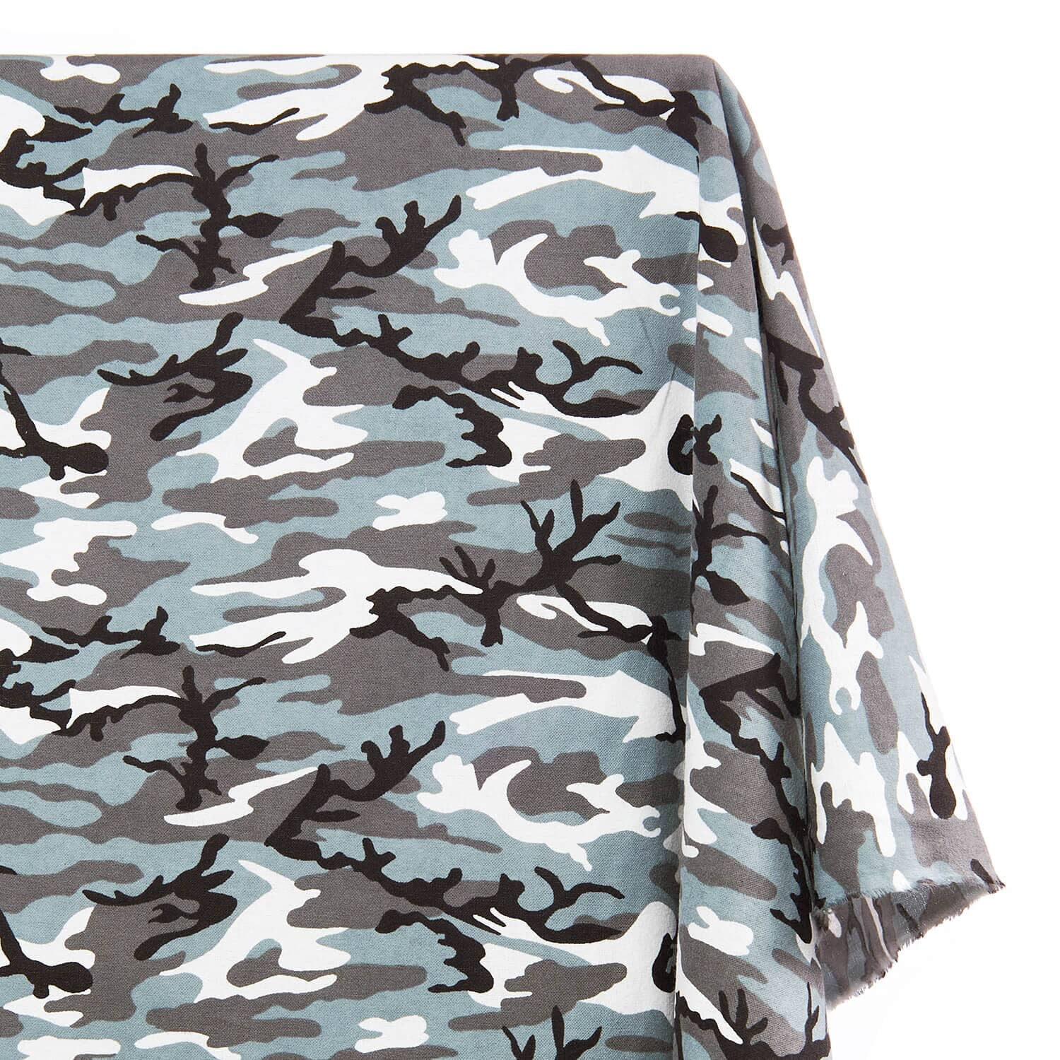 Cotton Flannel Fabric Camouflage Printed Hypoallergenic Lightweight Brushed By The Yard For Sewing Apparel, Accessories, & Décor - Grey (5 Yards)