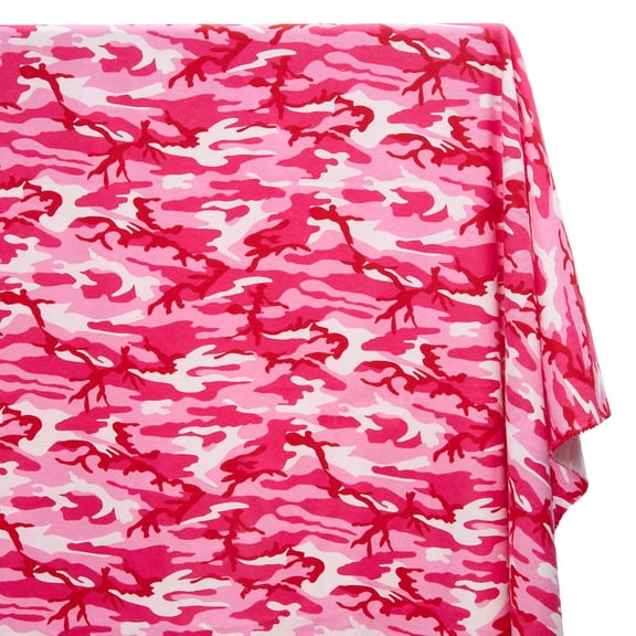 Cotton Flannel Fabric Camouflage Printed Hypoallergenic Lightweight Brushed By The Yard For Sewing Apparel, Accessories, & Décor - Pink (10 Yards)
