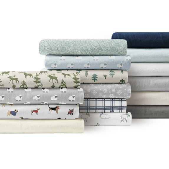 Cotton Flannel Sheet Set Brielle Home, Queen, Winter Llamas