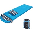 thumbnail image 1 of Cotton Flannel Sleeping Bags Attach Pillow, 4 Season Warm & Cold Weather Envelope Compression Sack, Lightweight & Portable Sleeping Bag for Outdoor Camping, Hiking, Traveling : Sports & Outdoors, 1 of 7
