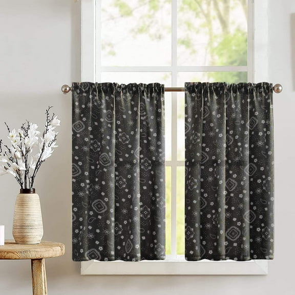 Cotton Floral Bandanna Print Café Tier Curtains Window Treatment Kitchen Home Décor