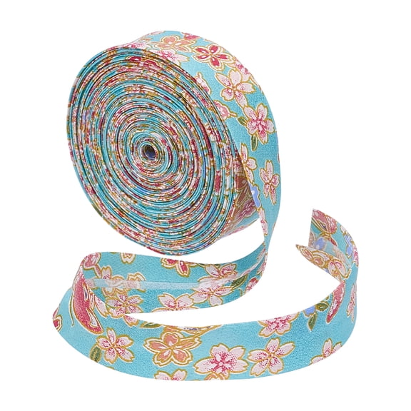 Cotton Flower Ribbon for Gift Wrapping Hair Accessories Craft Sky Blue 7/8 inch(21mm) about 10.94 Yards(10m)/Roll