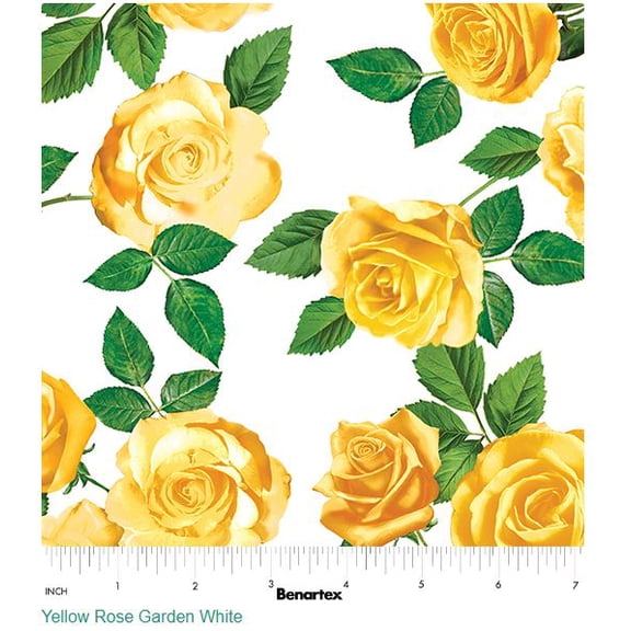 Cotton Flowers of Friendship Flowers Floral Roses Garden Benartex Cotton Fabric Print by the Yard (14509-09)