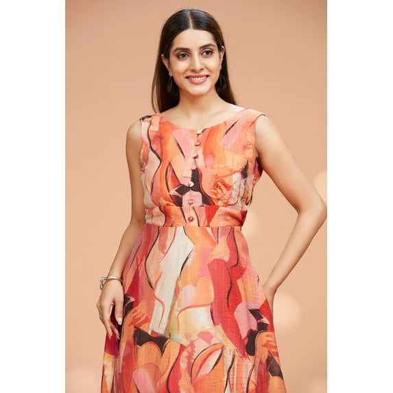 Cotton Flowy Sleeveless Long Gown