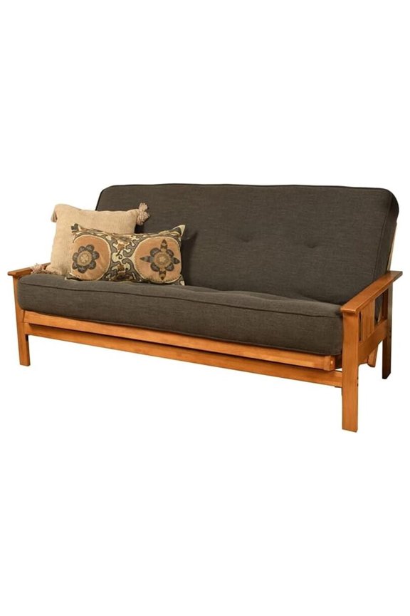 Cotton/Foam Full-size Futon 7" Mattress w/Charcoal Cover-Frame Not Included
