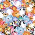 thumbnail image 1 of Cotton Forest Floor Born To Be Baby Animals Faces Fabric Print by Yard D782.98, 1 of 1