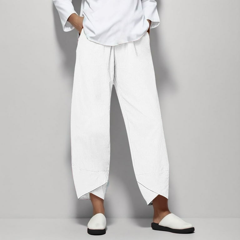 White high waisted cargo pants on sale