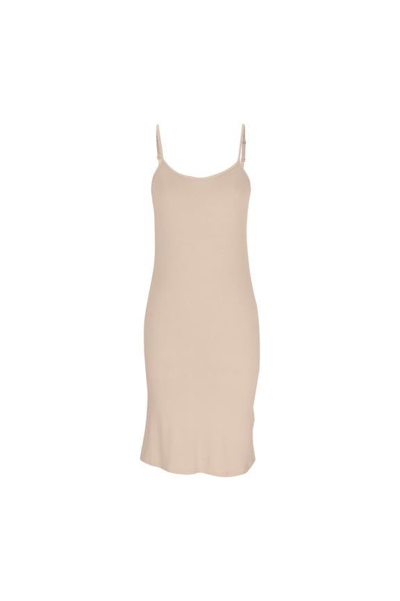 Cotton Full Slips for Women Adjustable Spaghetti Straps Nightgowns Sleeveless Cami Under Dress Soft Nightdress (2XL, Beige)